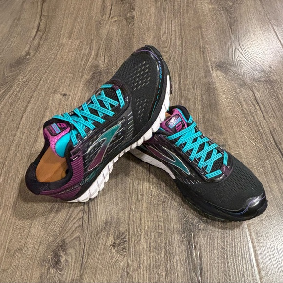 Brooks Ghost 9 Women's Size 9.5 Wide Black Purple Teal Running Shoes - Picture 4 of 11